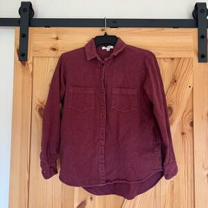 Madewell Button-Down Shirt Jacket in Burgundy - Small